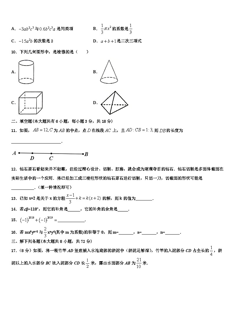 山东省青岛市五校2026届七年级数学第一学期期末达标检测模拟试题含解析第2页
