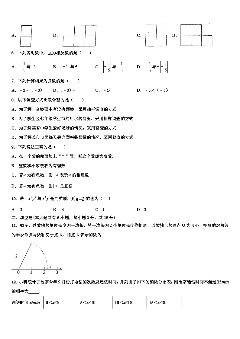 山东省青岛育才中学2026届七年级数学第一学期期末考试模拟试题含解析第2页