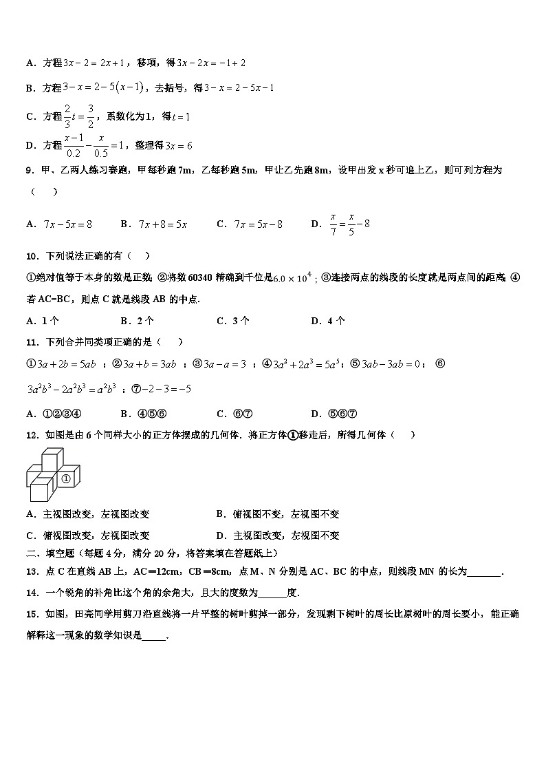 山东省新泰市宫里镇初级中学2026届数学七上期末监测模拟试题含解析第2页