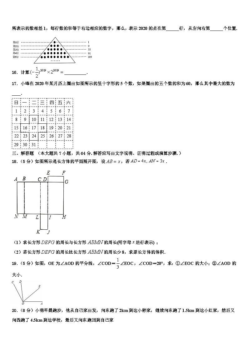 山东省枣庄市台儿庄区2026届数学七年级第一学期期末统考试题含解析第3页