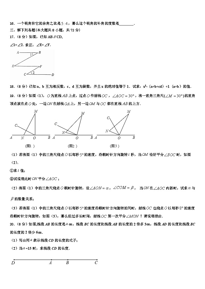 山东省枣庄市薛城区2026届数学七年级第一学期期末经典试题含解析第3页