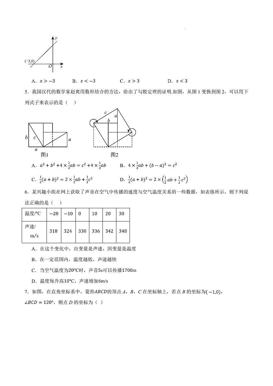 八年级数学期末模拟卷【测试范围：人教版八年级下册全部】（考试版）（湖南长沙专用）第2页