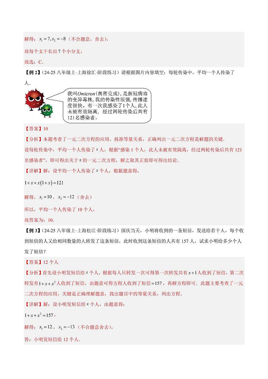 一元二次方程的应用（5大知识点+9大典例+变式训练+过关检测）（解析版）第3页