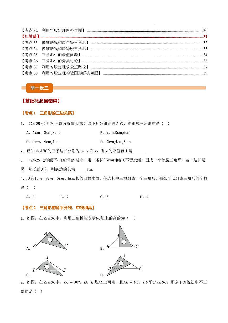 期中复习【6大类型38个考点】（原卷版）第2页