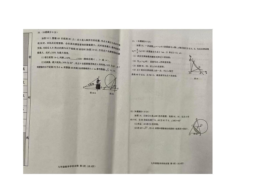 河北省秦皇岛市抚宁区2024-2025学年上学期九年级数学期末试卷第3页