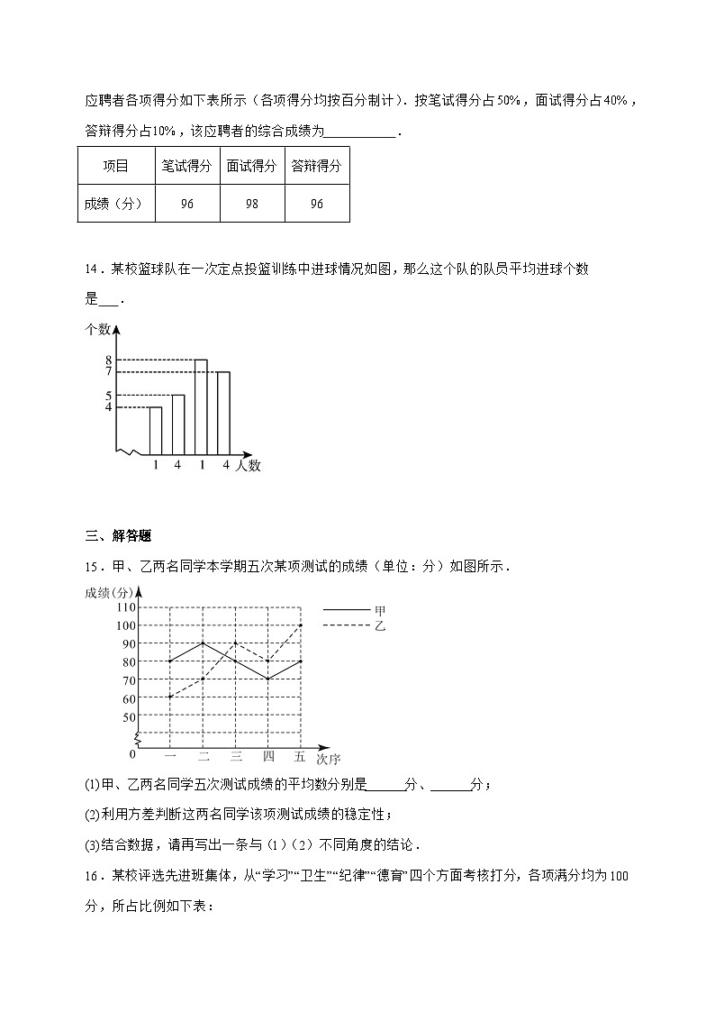 第3章数据的集中趋势和离散程度核心素养测评卷2025_2026学年苏科版数学九年级上学期-附答案第3页