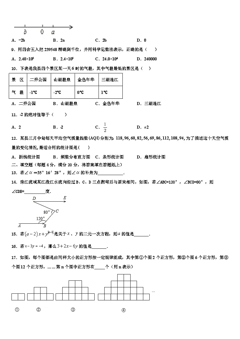 陕西省咸阳市兴平市2026届数学七年级第一学期期末质量跟踪监视试题含解析第2页
