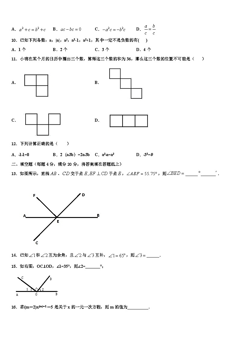 陕西省榆林市靖边第二中学2026届数学七年级第一学期期末检测试题含解析第2页