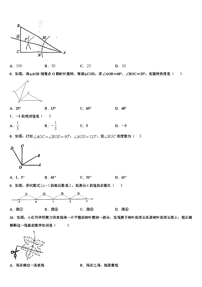 上海市闵行区上虹中学2026届七年级数学第一学期期末检测试题含解析第2页