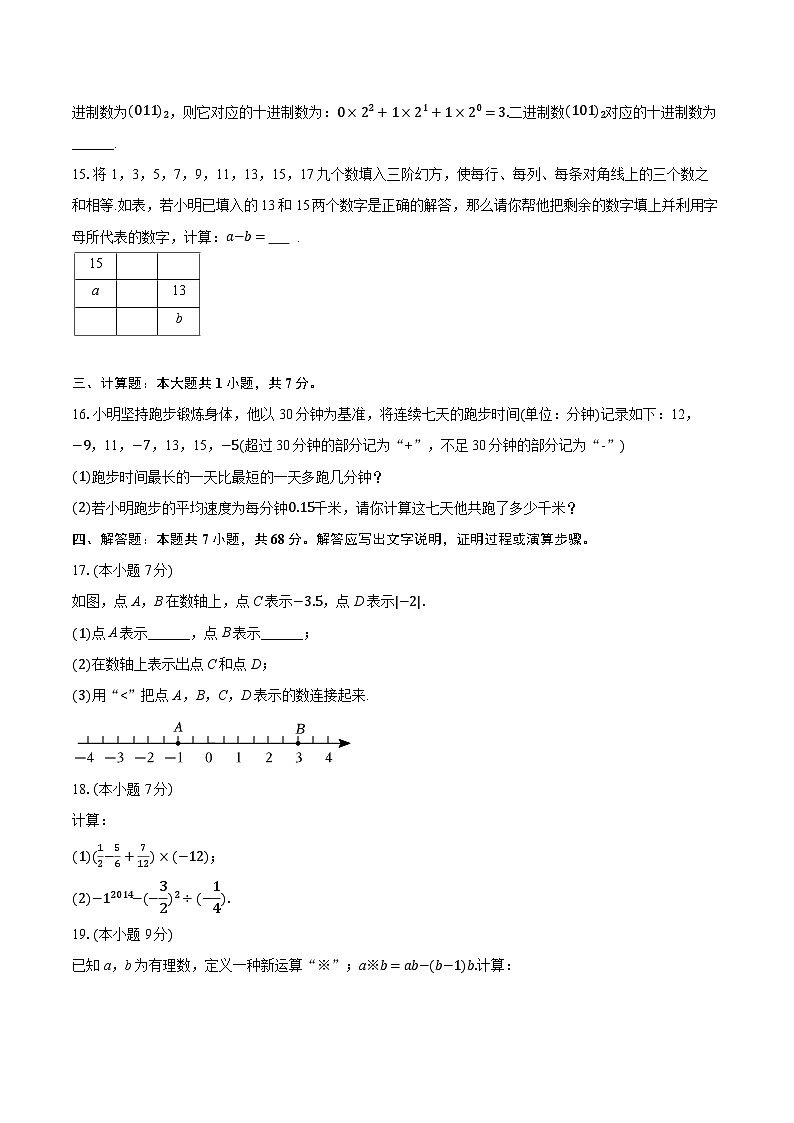 2025-2026学年广东省珠海九中七年级（上）期中数学试卷（含答案+解析）第3页