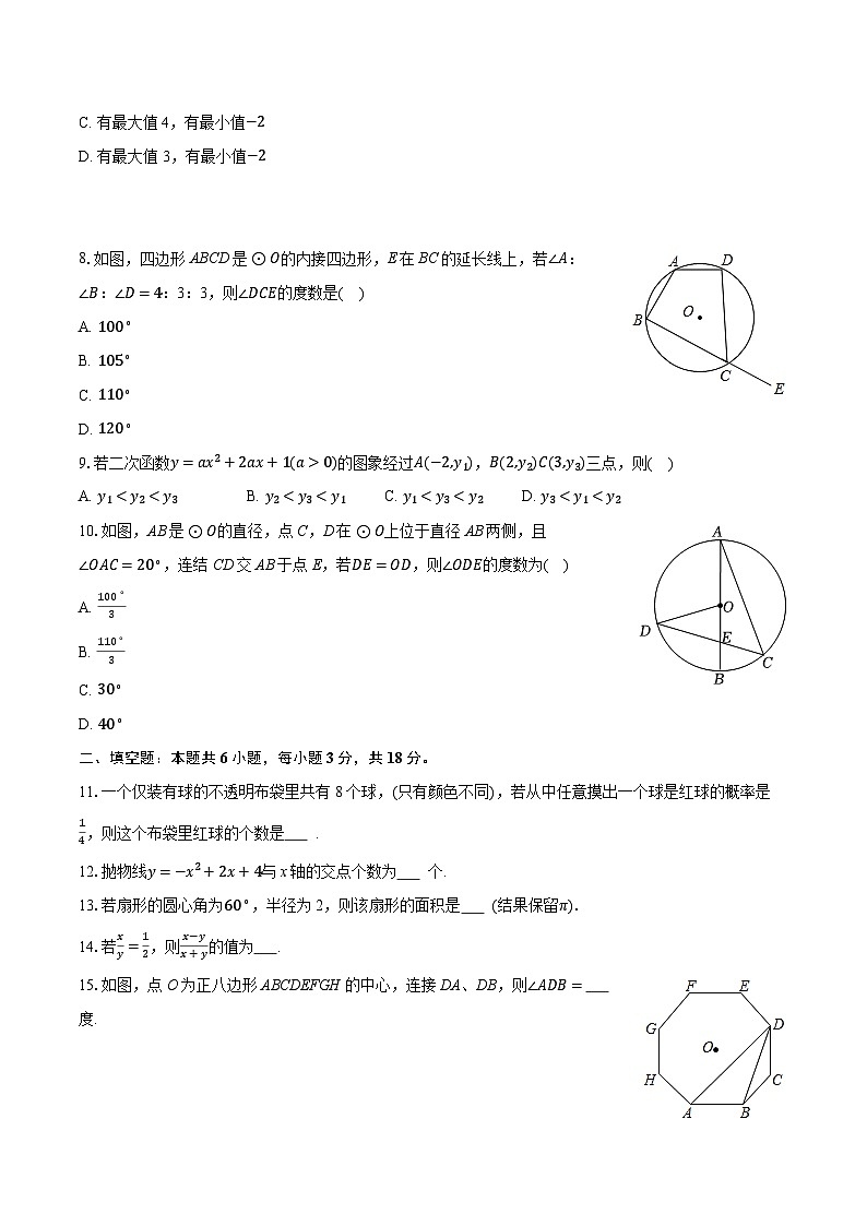 2025-2026学年浙江省杭州市拱墅区行知中学九年级（上）期中数学试卷（含答案+解析）第2页