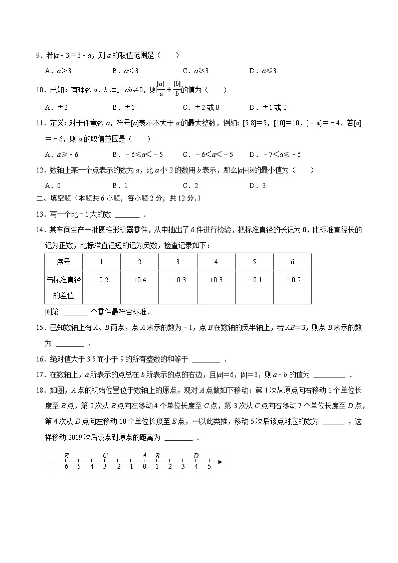 第一章 有理数（高效培优单元测试·强化卷）数学人教版2024七年级上册（原卷版）七年级数学上册高效培优讲义（人教版2024）【2025-2026】第2页