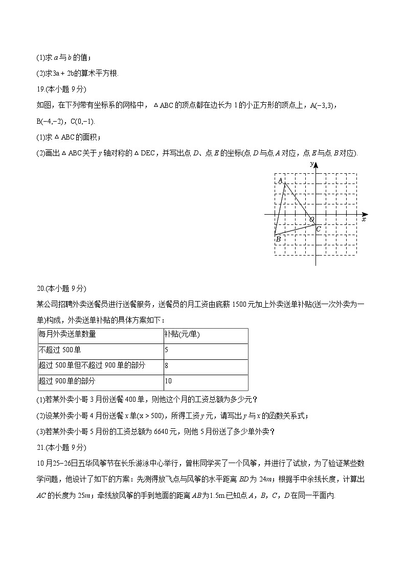 广东省梅州市五华县2025-2026学年八年级上学期期中 数学试卷第3页