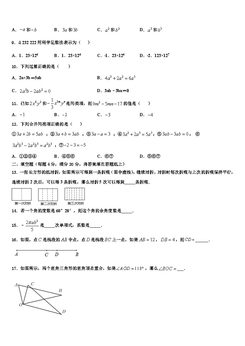 四川省成都市育才学校2026届数学七年级第一学期期末调研模拟试题含解析第2页