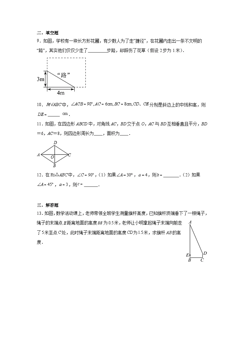 1.1探勾股定理同步作业 2025-2026学年北师大版（2024）数学八年级上册(含答案与解析)第3页