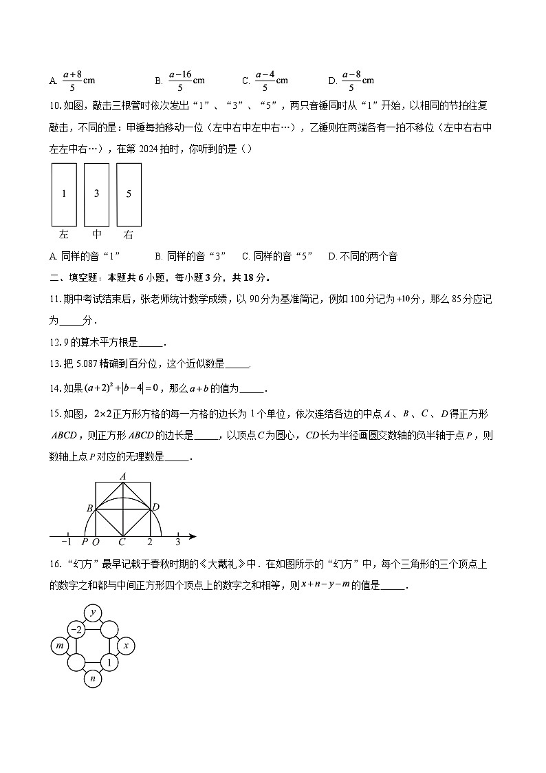 2025-2026学年浙江省杭州滨文中学七年级（上）数学期中试卷-自定义类型第2页
