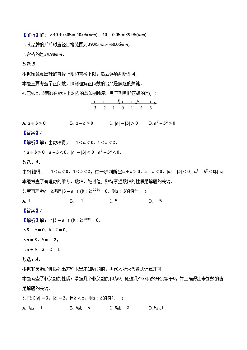 2025-2026学年江苏省南京市玄武区七年级上学期第一次月考数学培优试卷-教师用卷第2页