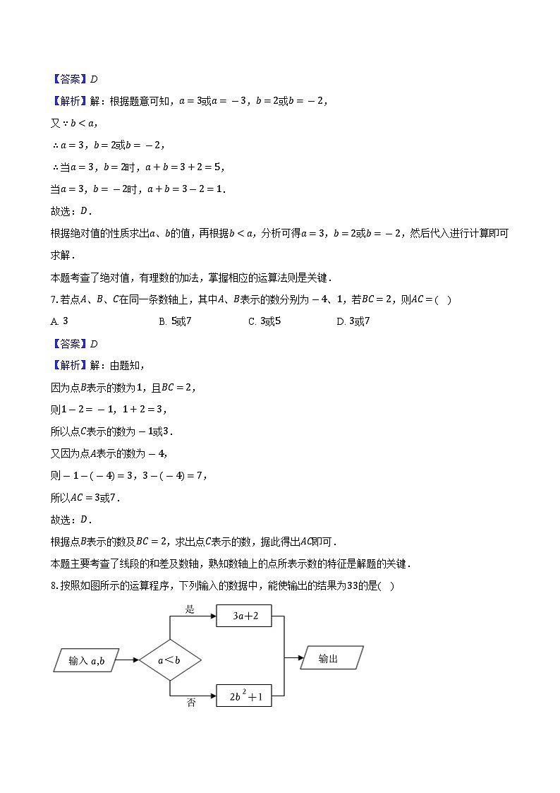 2025-2026学年江苏省南京市玄武区七年级上学期第一次月考数学培优试卷-教师用卷第3页