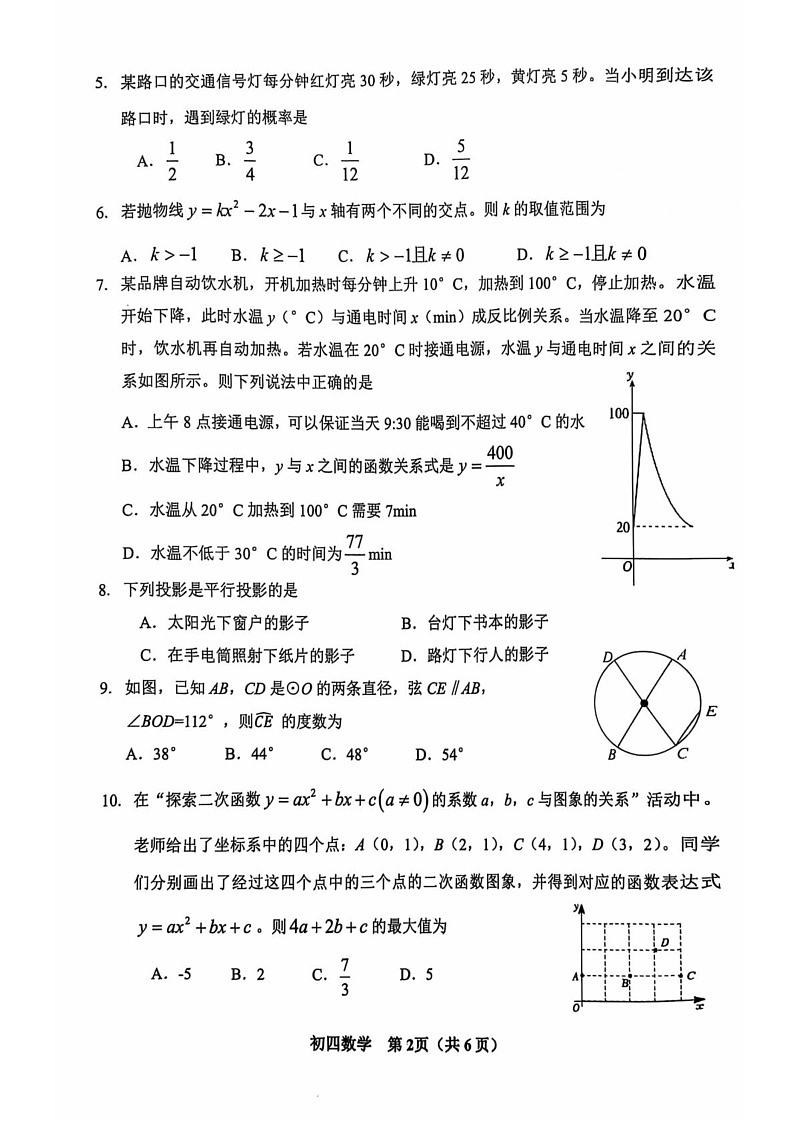 山东省淄博市桓台县2024-2025学年九年级上学期1月期末数学试题第2页