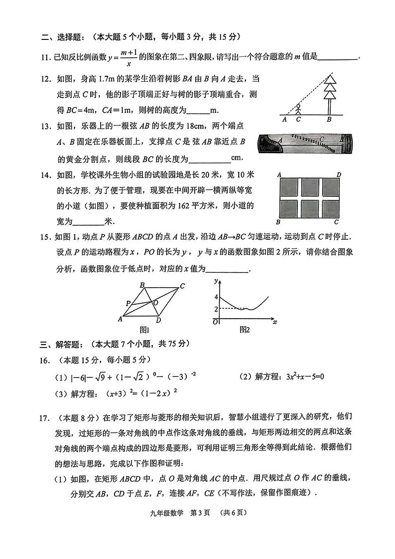 山西省晋中市平遥县2024-2025学年九年级上学期期末数学试题第3页
