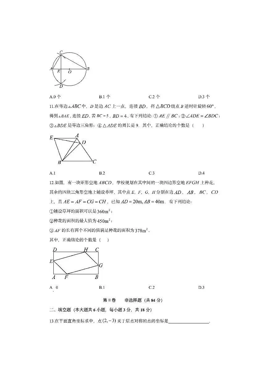天津市滨海新区名校2025-2026学年九年级上学期11月期中数学试卷（学生版）第3页