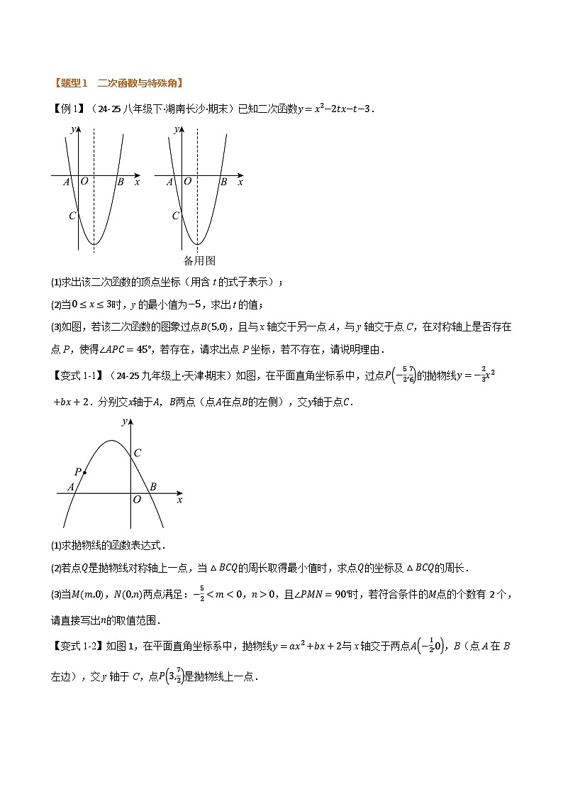 专题03 二次函数与角度（举一反三专项训练）数学苏科版九年级下册（原卷版）第3页