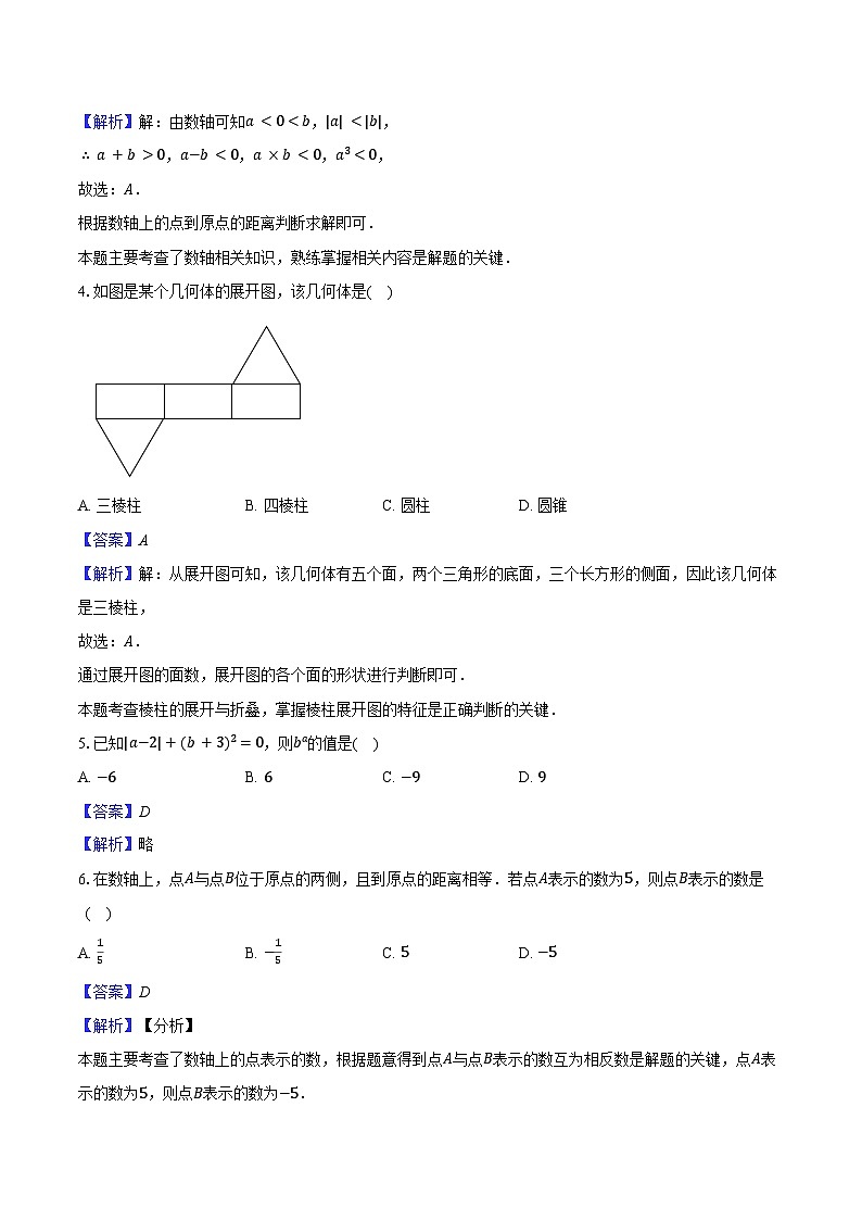 2025-2026学年山东省济南市高新区实验中学七年级上学期第一次月考数学模拟试卷-教师用卷第2页