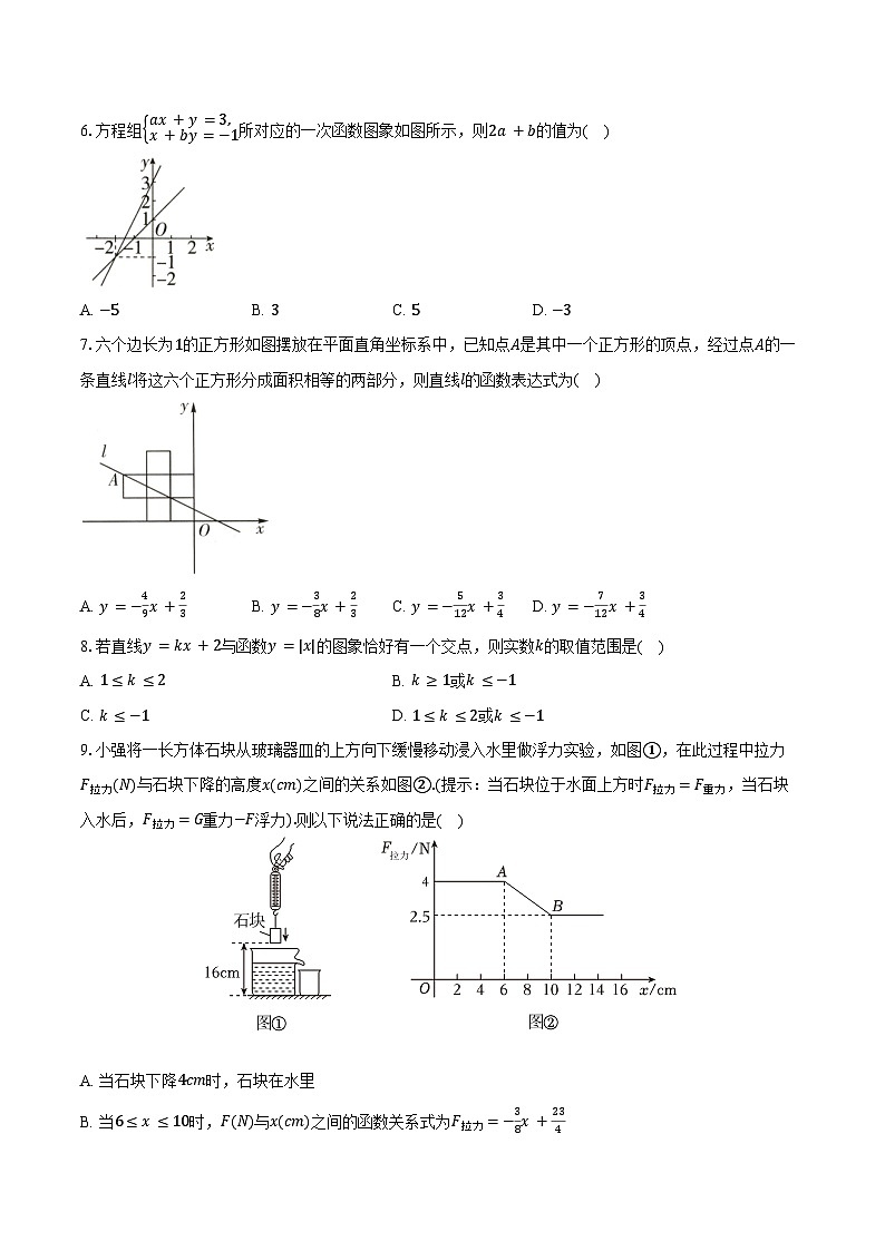 第5章 一次函数 单元提优卷 2025-2026学年苏科版八年级数学上册-学生用卷第2页
