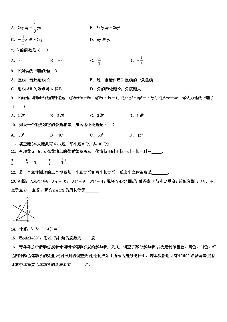 四川省绵阳市名校2026届数学七上期末综合测试试题含解析第2页