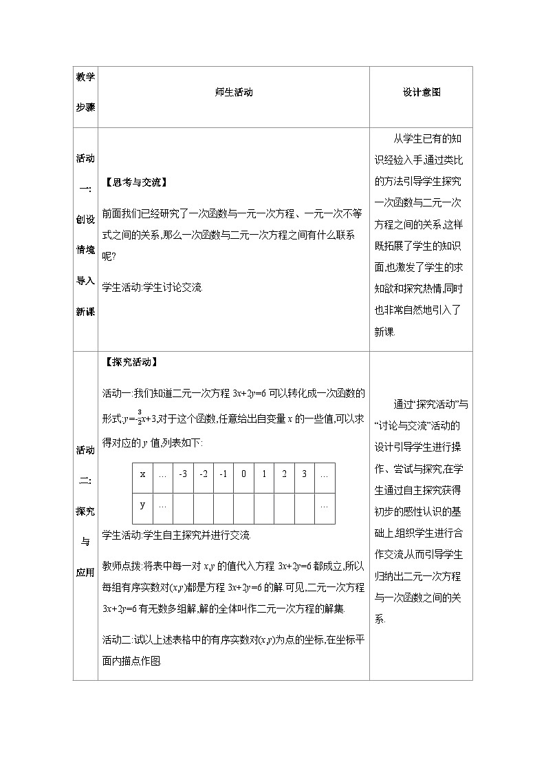 12.3　一次函数与二元一次方程 教案 2025-2026学年数学沪科版八年级上册第2页