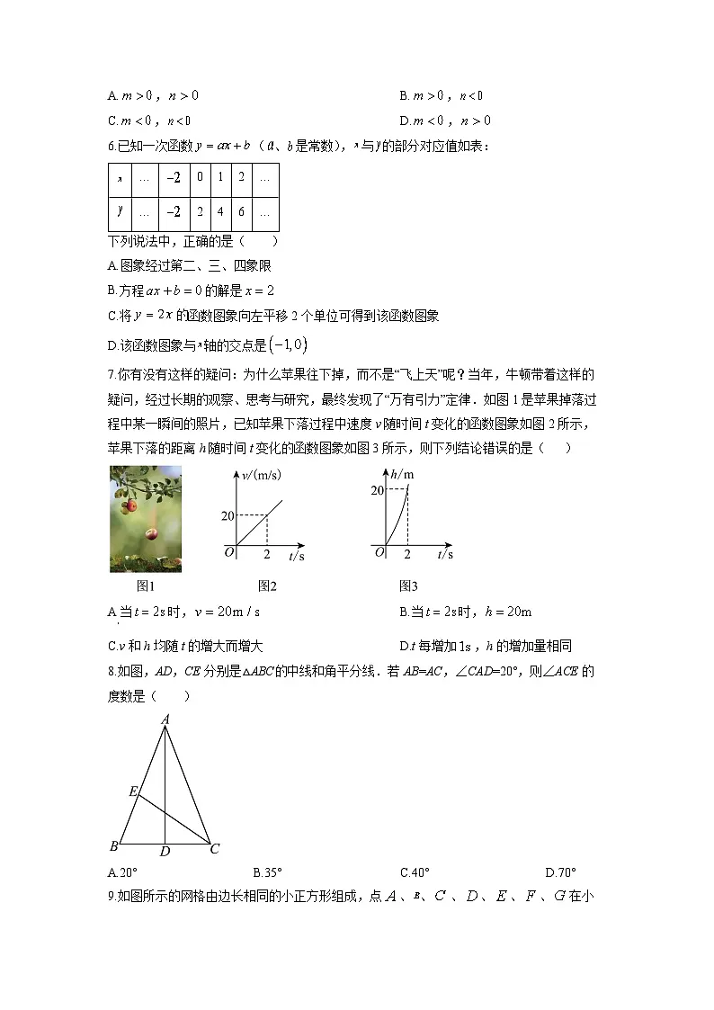 安徽省淮南市凤台县2025-2026学年八年级上学期12月期中数学试卷（学生版）第2页
