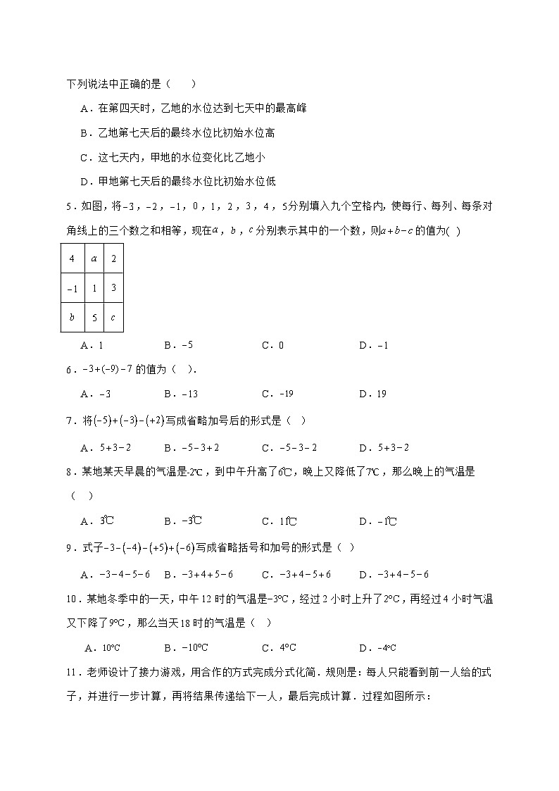 2025-2026学年 1.8有理数的加减混合运算 同步练习华东师大版数学七年级上学期（含答案）第2页