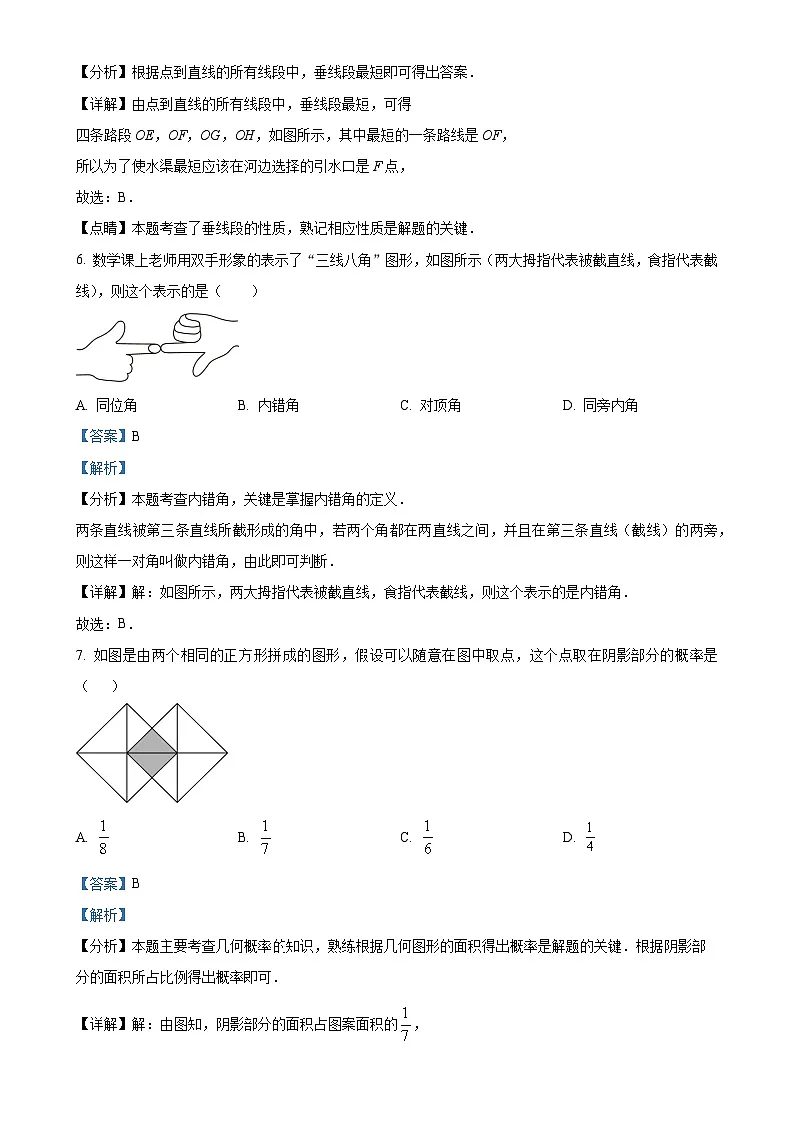 福建省漳州市平和县七年级下学期期中考试数学试题（解析版）-A4第3页