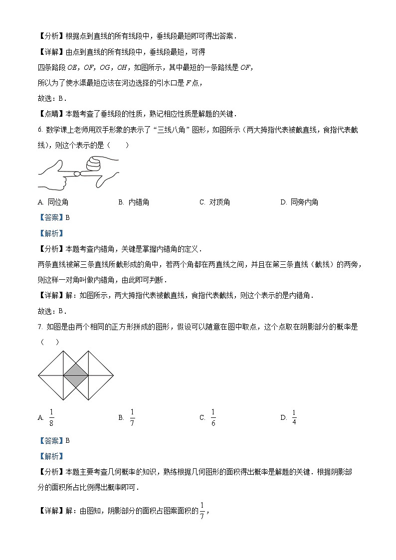 福建省漳州市平和县七年级下学期期中考试数学试题（解析版）-A4第3页