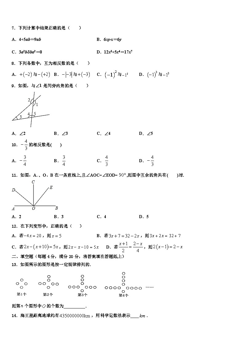 云南省大理州祥云县2026届数学七上期末经典模拟试题含解析第2页