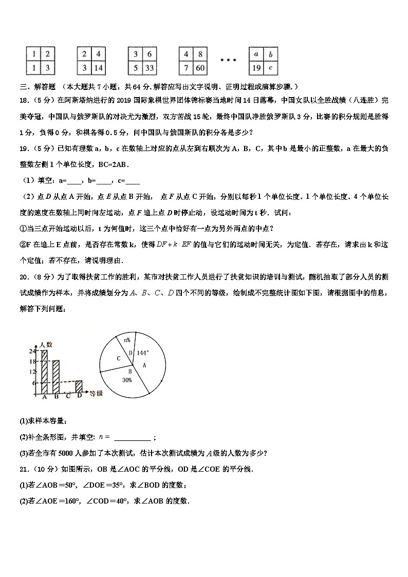 浙江省金华四中学2026届七年级数学第一学期期末考试试题含解析第3页