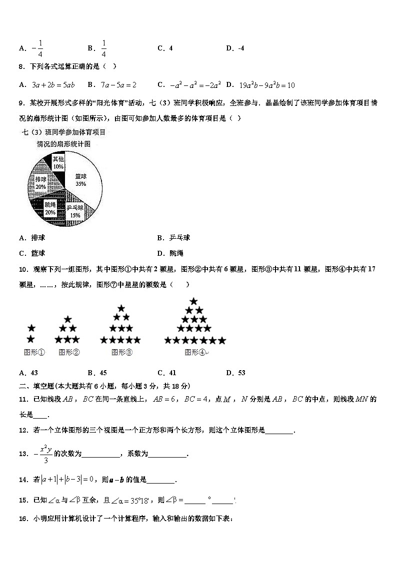 重庆巴蜀常春藤2026届数学七上期末考试模拟试题含解析第2页