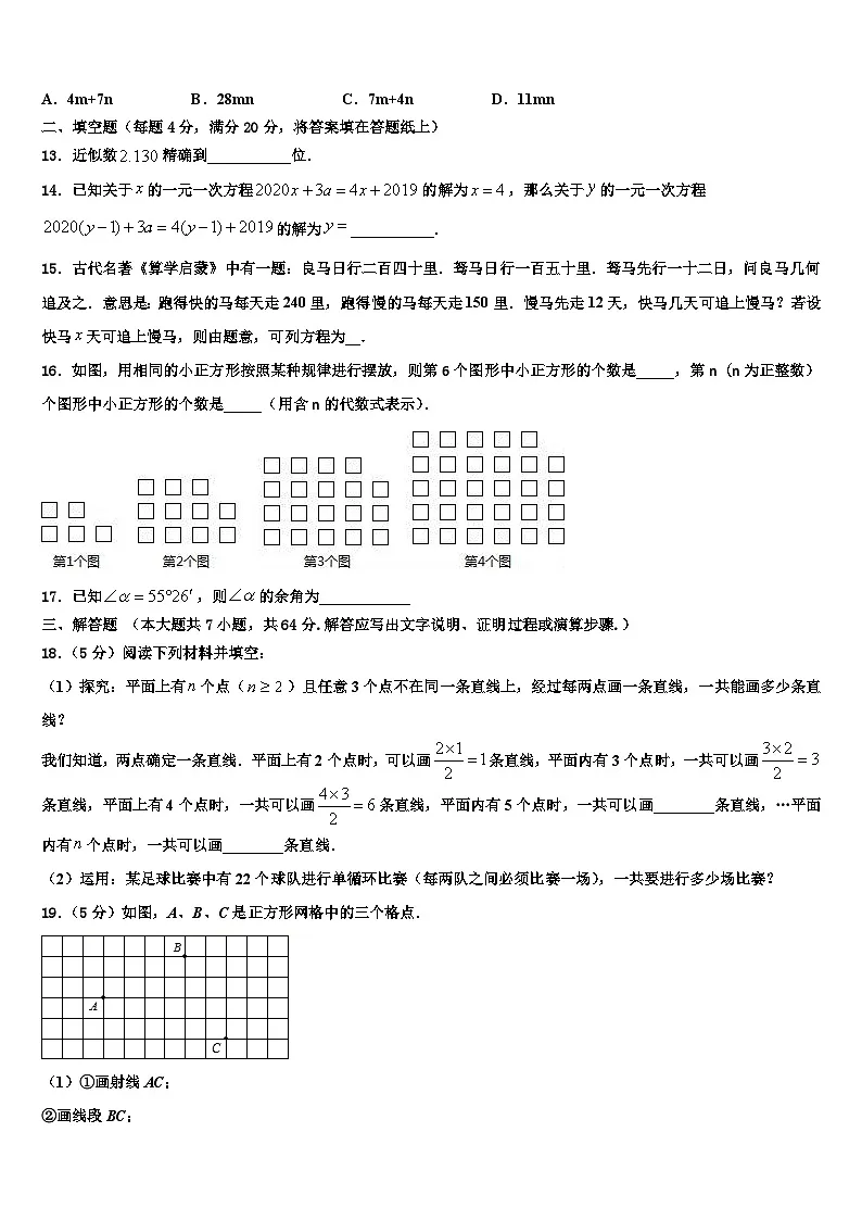 浙江省绍兴市诸暨市暨阳初级中学2026届数学七年级第一学期期末综合测试试题含解析第3页