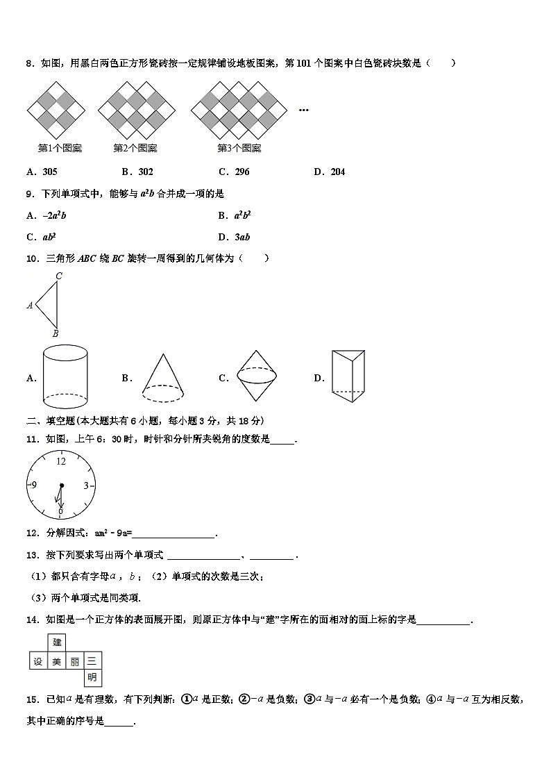 浙江省诸暨市浬浦镇中学2026届七年级数学第一学期期末检测试题含解析第2页