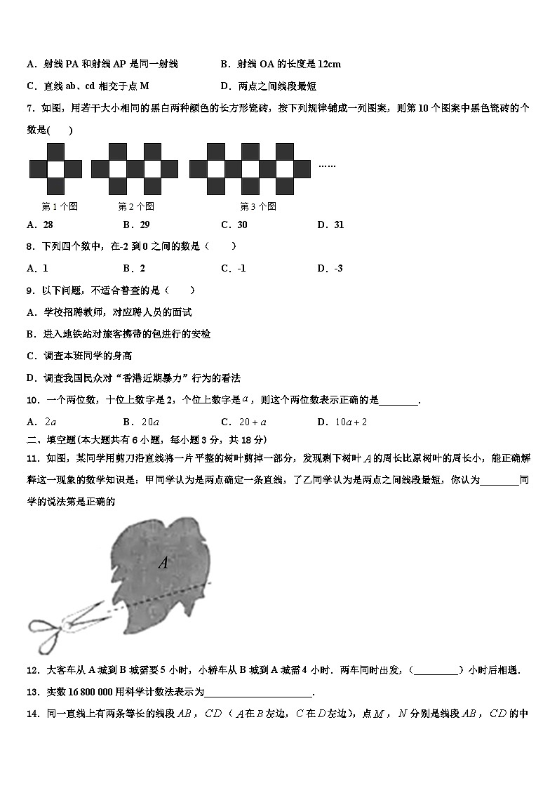 重庆市巴蜀中学2026届数学七上期末综合测试试题含解析第2页