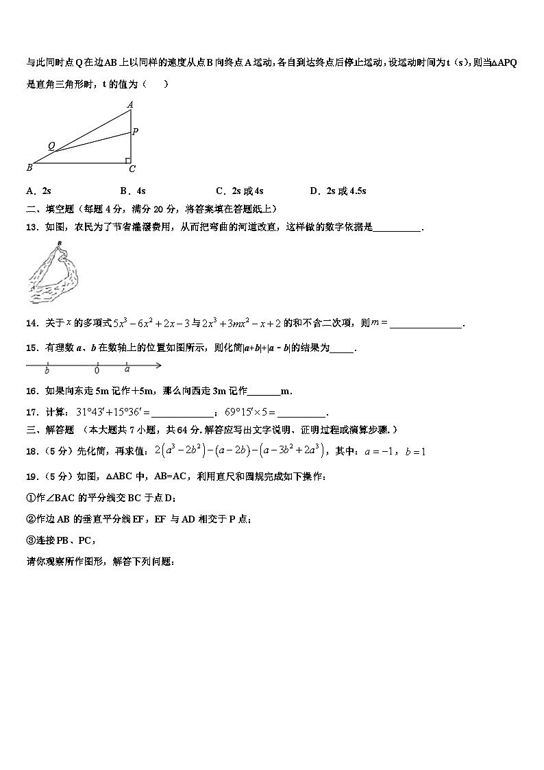 浙江省杭州市萧山区城区片六校2026届七年级数学第一学期期末学业水平测试模拟试题含解析第3页