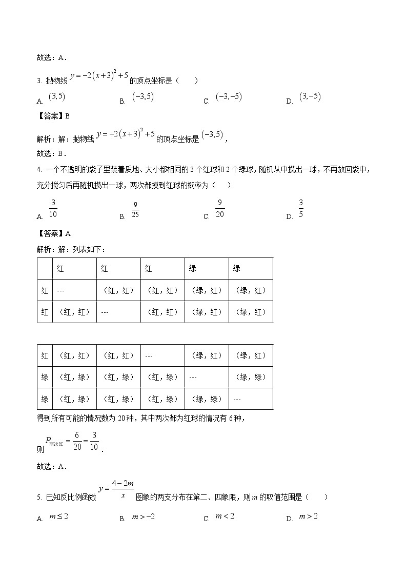 黑龙江省龙东地区部分学校2025届九年级上学期期末试卷数学试卷(含解析)第2页