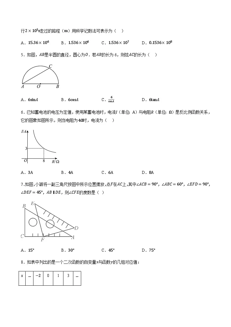 2024年中考数学（山西）押题预测卷二（含答案）第2页