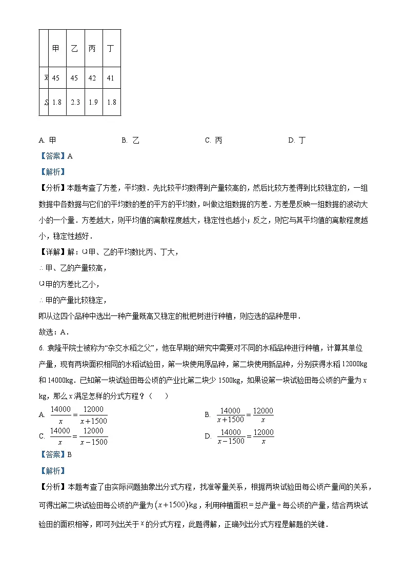 福建省莆田市中山中学、金石中学四校联考九年级下学期月考数学试题（解析版）-A4第3页