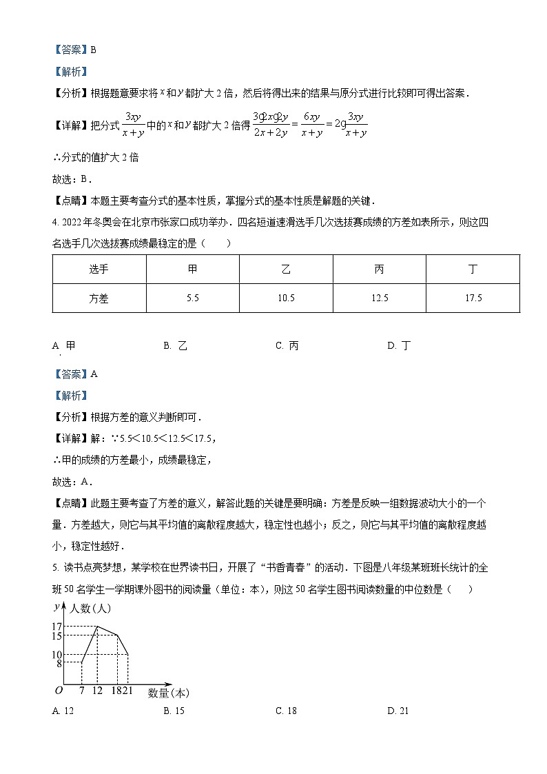 福建省泉州市北峰中学八年级下学期月考数学试题（解析版）-A4第2页