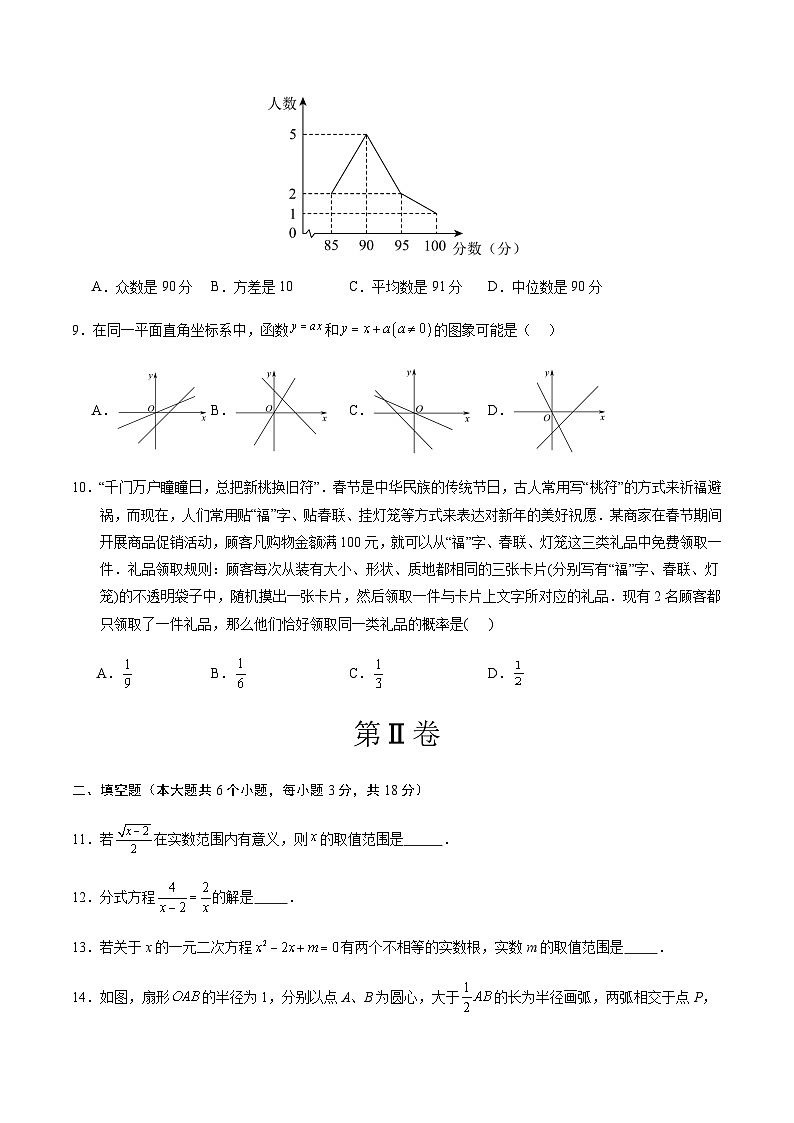 2024年中考数学（湖南长沙）第一次模拟考试（含答案）第3页
