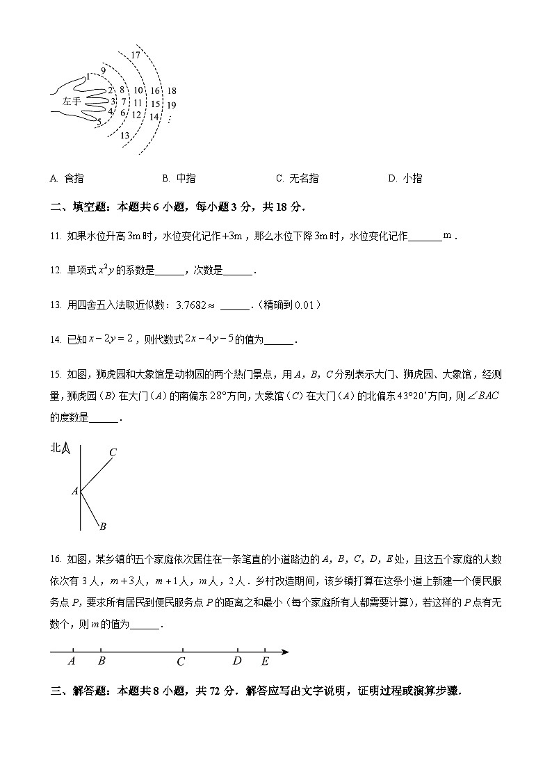 广东省广州市越秀区2024-2025学年七年级上学期期末考试数学试卷（含答案）第3页