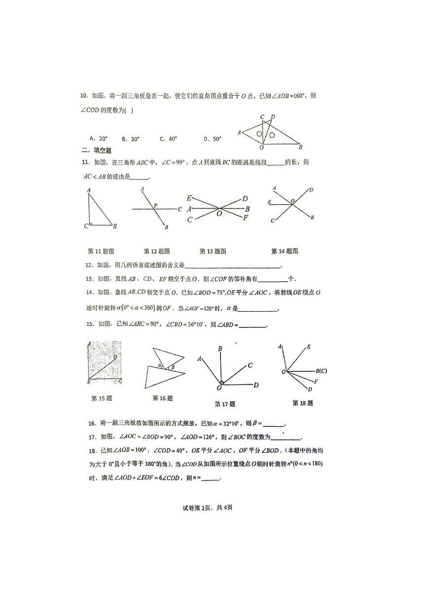 江苏省徐州市沛县树人学校联盟学区2025-2026学年七年级上学期12月月考数学试题（无答第2页