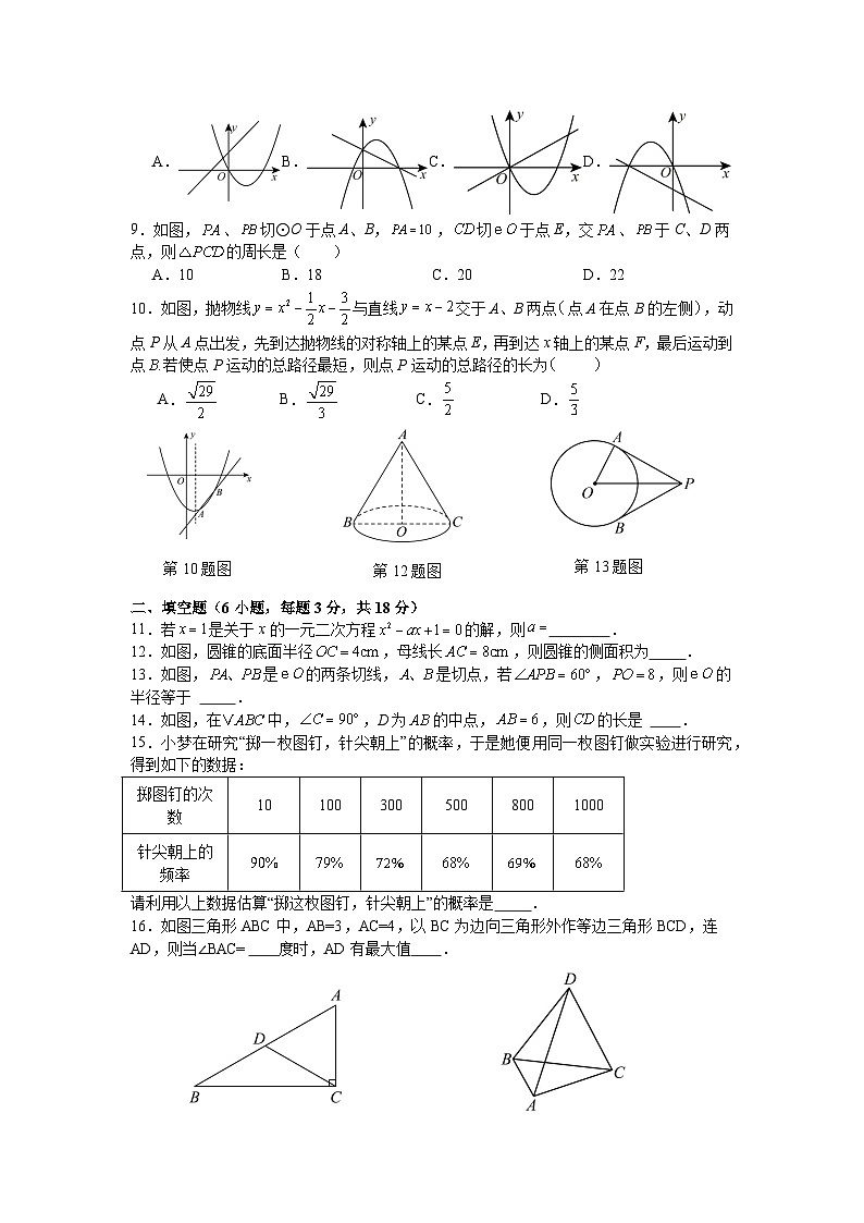 人教版2025—2026学年九年级上册数学期末考试模拟卷（押题卷）第2页