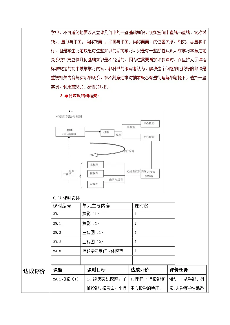 29章 投影与视图 单元整理分析教案-人教版九下第3页